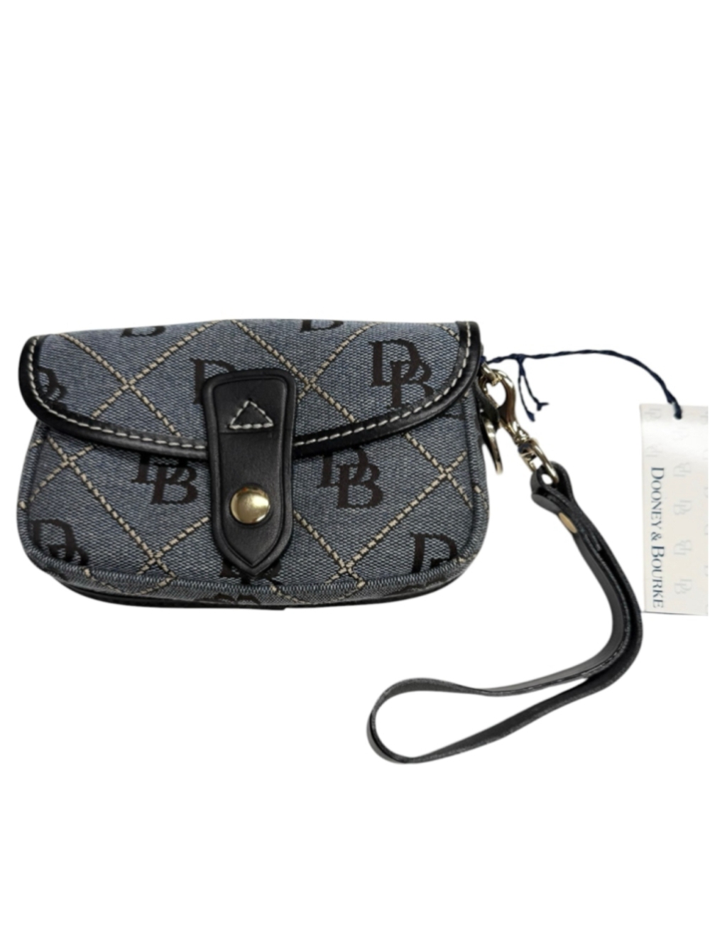 Dooney & Bourke Flap Wristlet in Blue and Black NWT